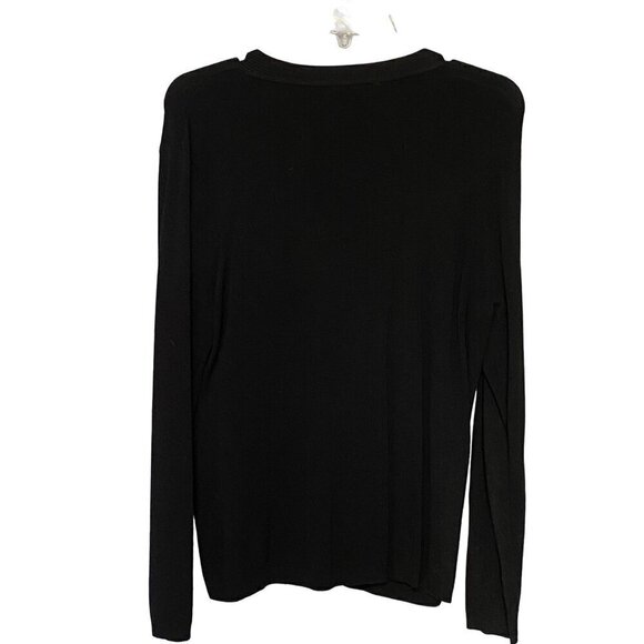 Charter Club Black Cardigan Knit Sweater One Button Closure Women’s Size PM - Picture 3 of 8